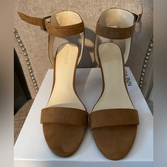 Nine West Medium Brown Suede Sandal - Picture 1 of 4